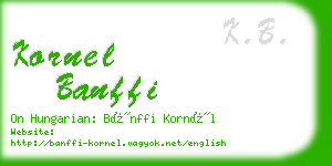 kornel banffi business card